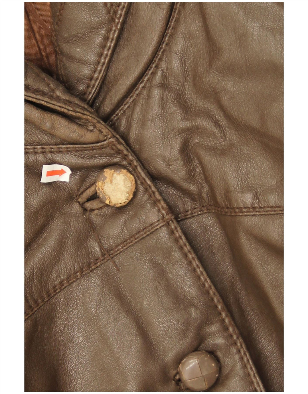 Carla Buti Chaqueta de cuero extragrande para mujer IT 46 Large Brown