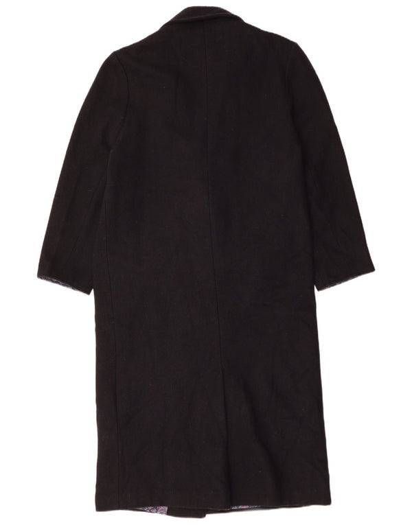 Topshop Abrigo de doble botonadura para mujer UK 10 Small Lana azul marino