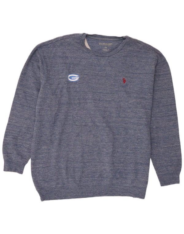 Asociación de Polo de EE. UU. Sudadera para hombre Jumper 2XL Algodón moteado azul marino