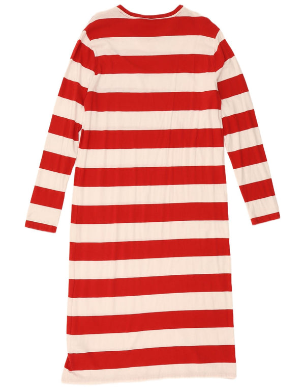 Polo Ralph Lauren Vestido de manga larga para mujer, talla 40, talla grande, color rojo a rayas