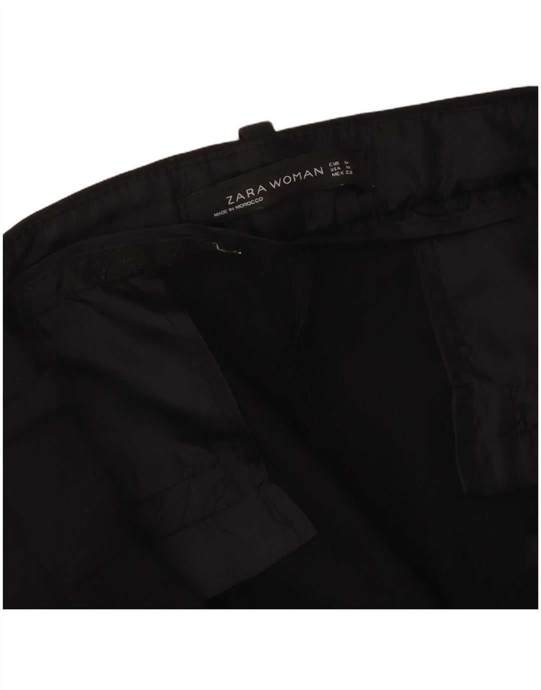 Zara Mujer Pantalones Casuales Slim Medianos W32 L26 Negro