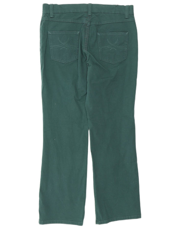 Marks & Spencer Pantalones Casuales Rectos para Mujer UK 12 Medium W32 L28 Verde