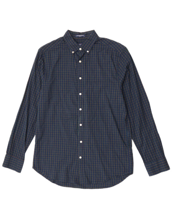 Gant Camisa Regular Fit para Hombre Talla 39/40 15 3/4 Medium Azul Marino Gingham