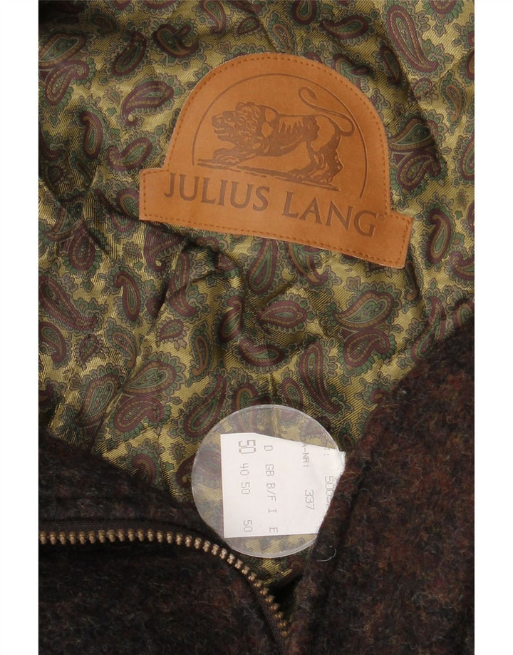 Julius Lang Abrigo para hombre Reino Unido 40 Lana a cuadros marrón grande