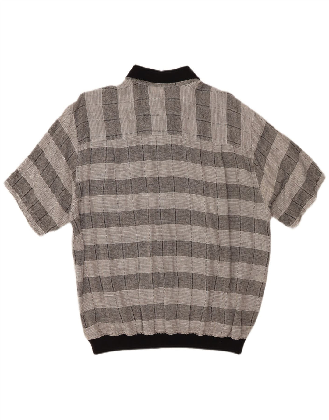 MALAGRIDA Camisa Manga Corta Hombre XL Algodón Cuadros Gris