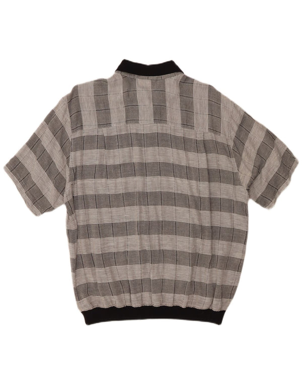 MALAGRIDA Camisa Manga Corta Hombre XL Algodón Cuadros Gris