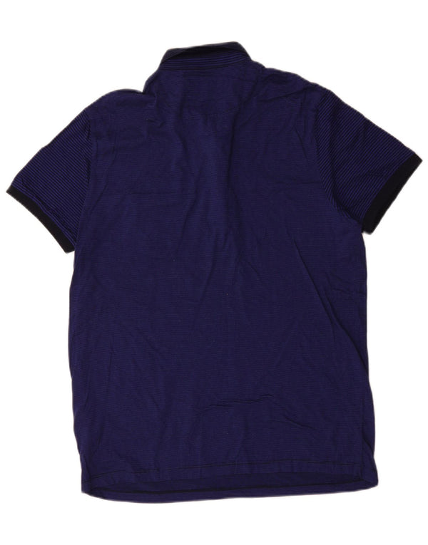 Ted Baker Polo para hombre talla 4 grande azul marino algodón a rayas