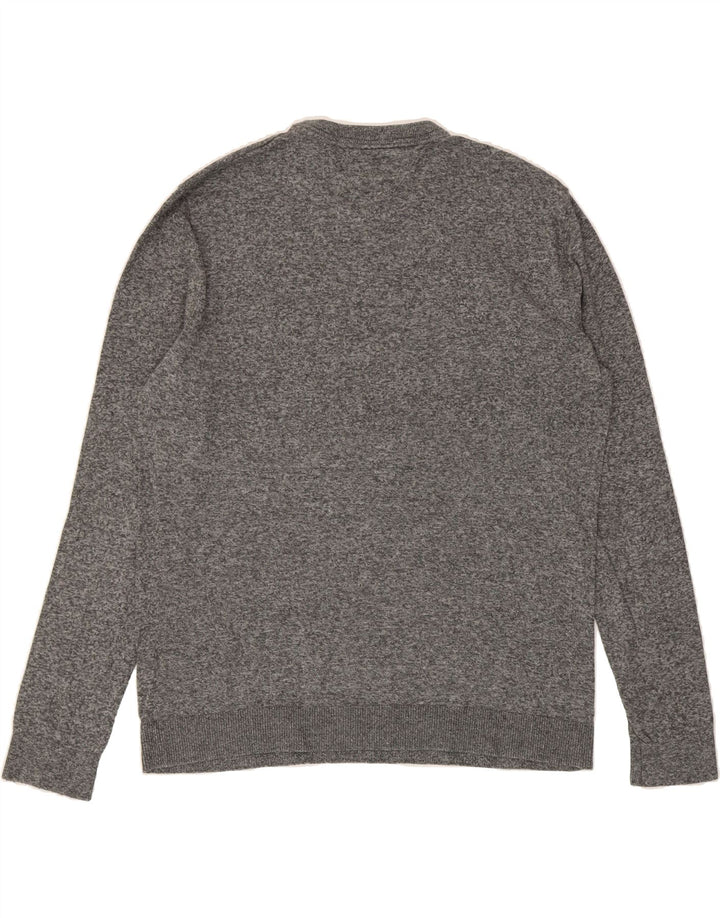 TOMMY HILFIGER Mens Crew Neck Jumper Sweater Medium Grey Flecked Cotton Vintage Tommy Hilfiger and Second-Hand Tommy Hilfiger from Messina Hembry 