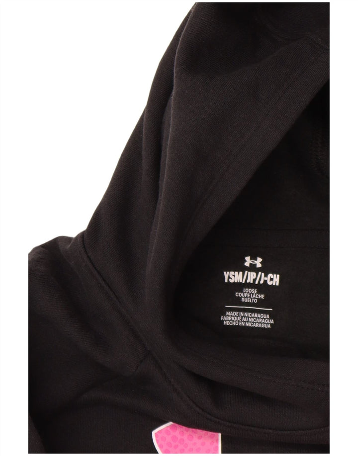 UNDER ARMOUR Sudadera con capucha gráfica para niñas 7-8 años Pequeña Algodón negro