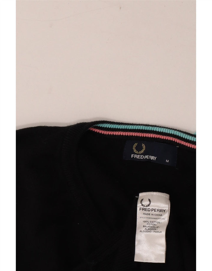 Fred Perry Jersey Con Cuello En V Para Hombre Jersey De Algodón Negro Mediano
