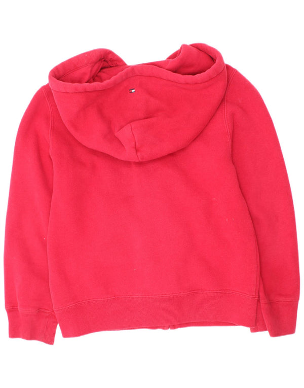 Tommy Hilfiger Suéter con capucha y cremallera gráfica para niños 4-5 años XS Algodón rojo
