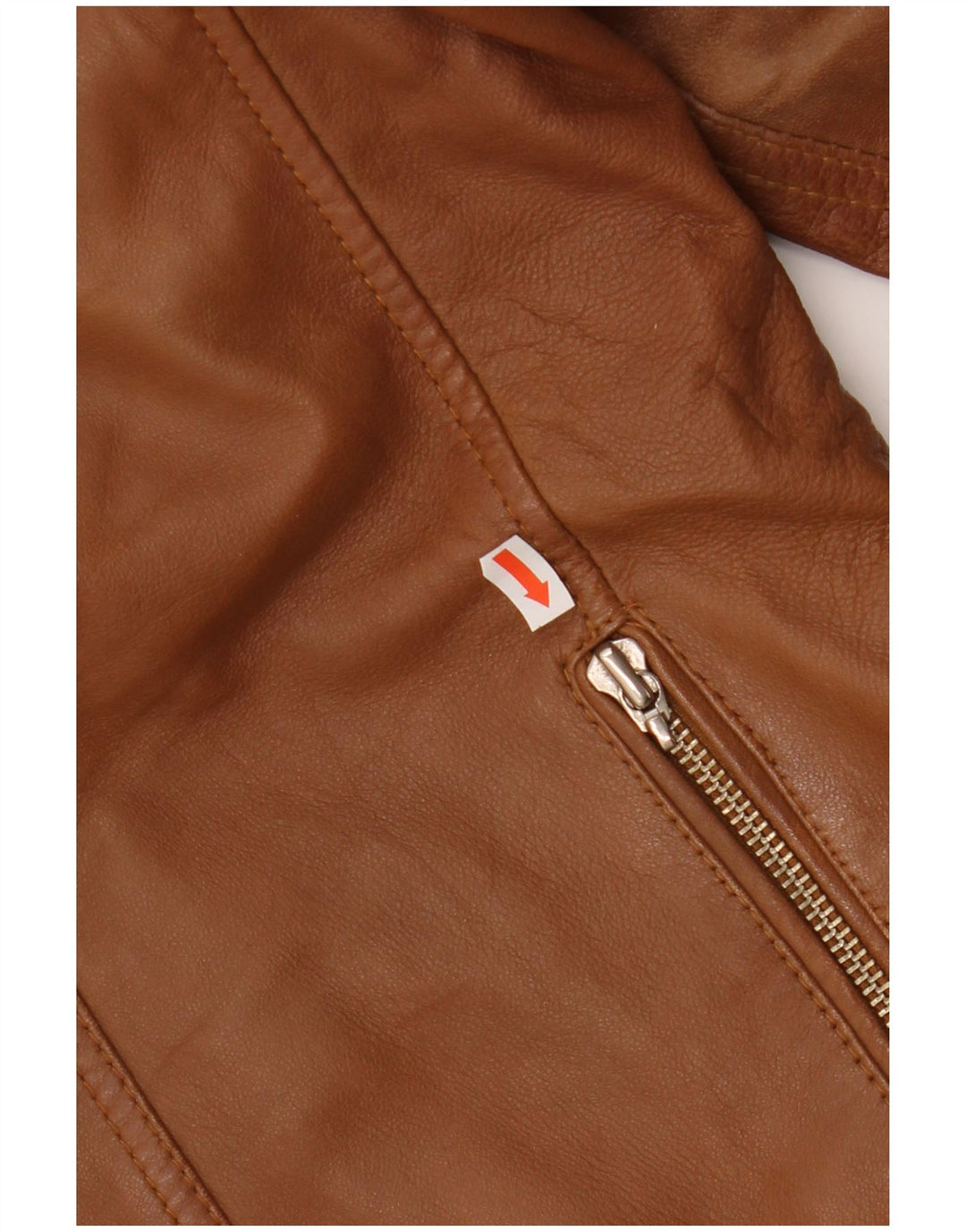 Vintage hombres cuero biker chaqueta Reino Unido 40 cuero marrón grande