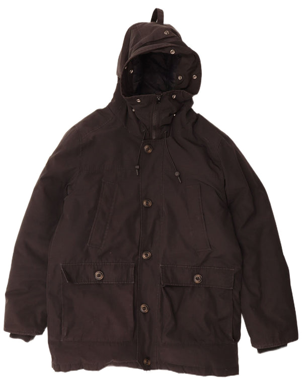 Superdry Abrigo acolchado con capucha para hombre UK 44 2XL Poliéster negro