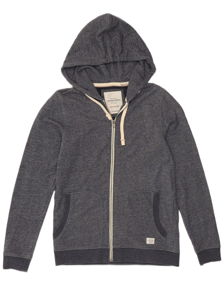 Jack & Jones Hombre Sudadera Con Capucha Y Cremallera Poliéster Moteado Gris Medio