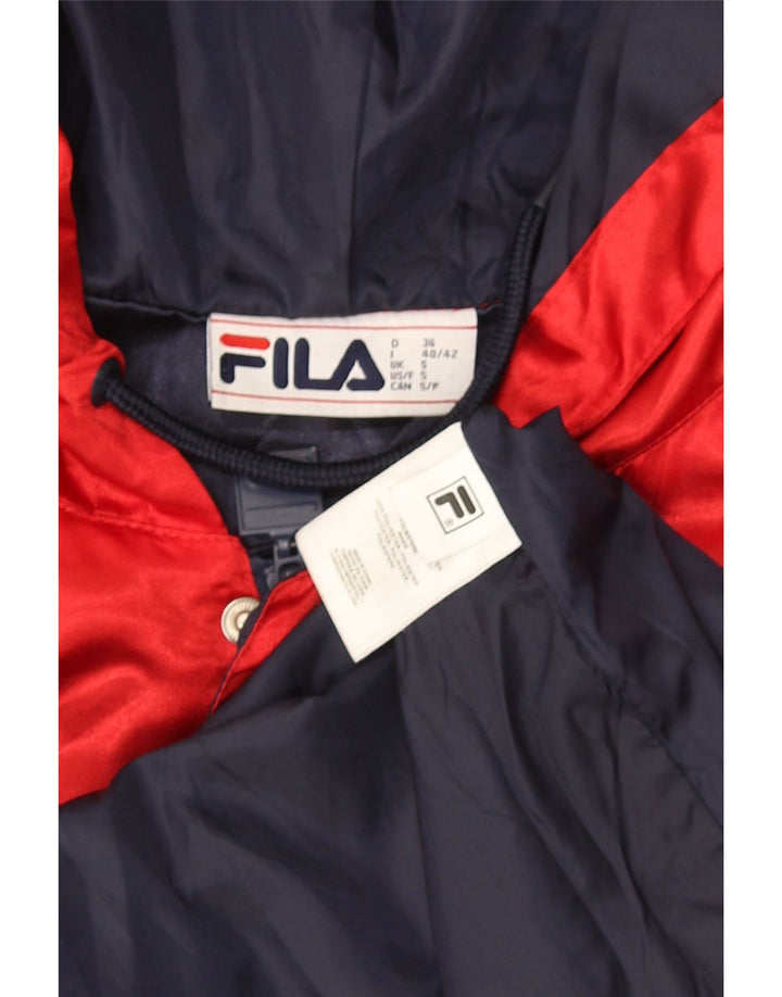 Fila Chubasquero con capucha para hombre UK 36 Small Azul marino Colorblock Poliéster
