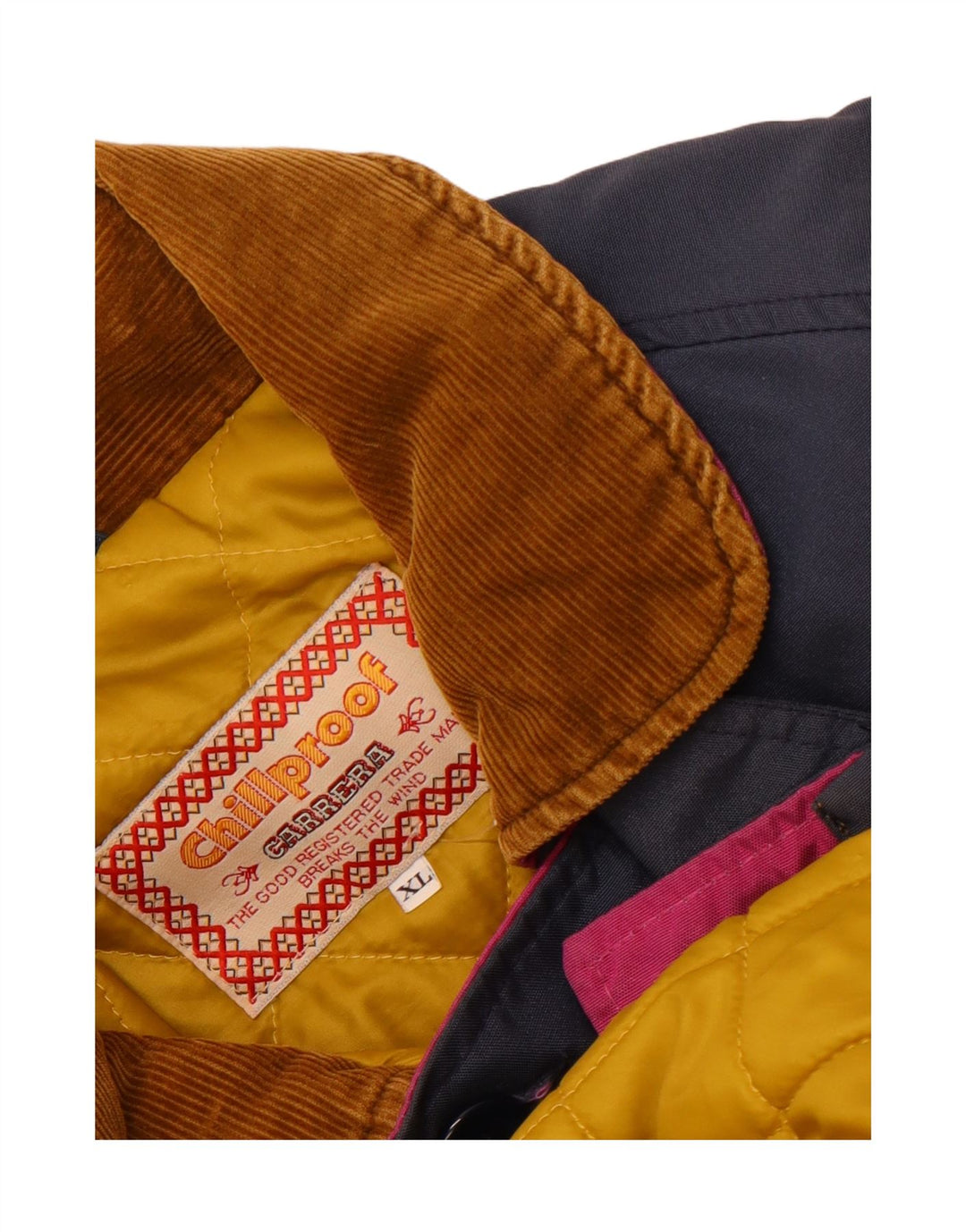 Chaqueta cortavientos Carrera para hombre UK 42 XL Azul marino Colorblock Poliamida