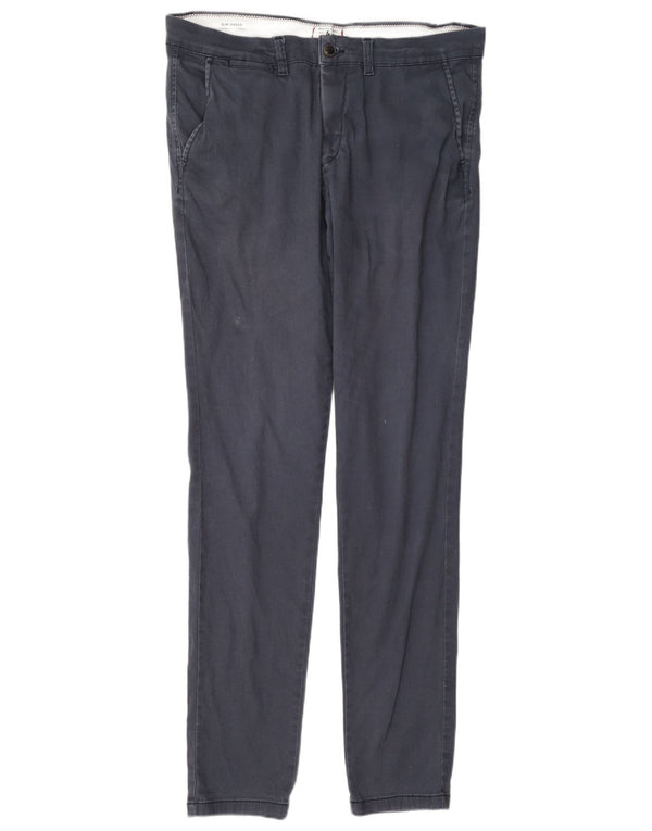 Jack & Jones Mens Marco Slim Chino Pantalones W33 L36 Algodón Azul Marino
