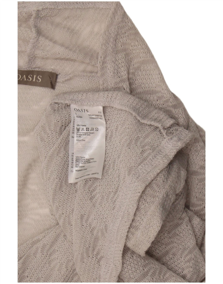 Oasis Cárdigan extragrande para mujer UK 10 Poliéster geométrico gris pequeño