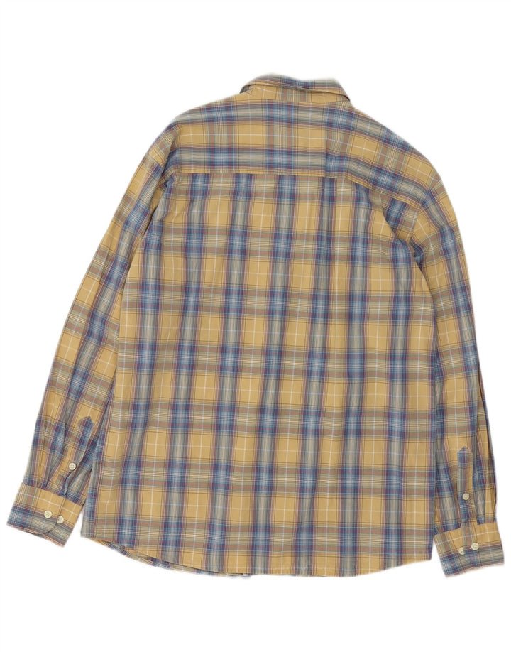 Camisa Dockers Hombre Algodón Cuadros Amarillo Mediano