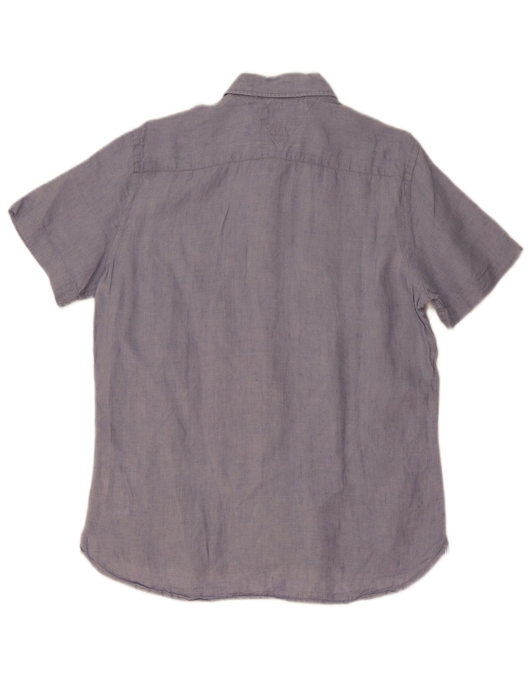 TOMMY HILFIGER Camisa Regular Fit De Manga Corta Para Hombre Lino Azul Medio