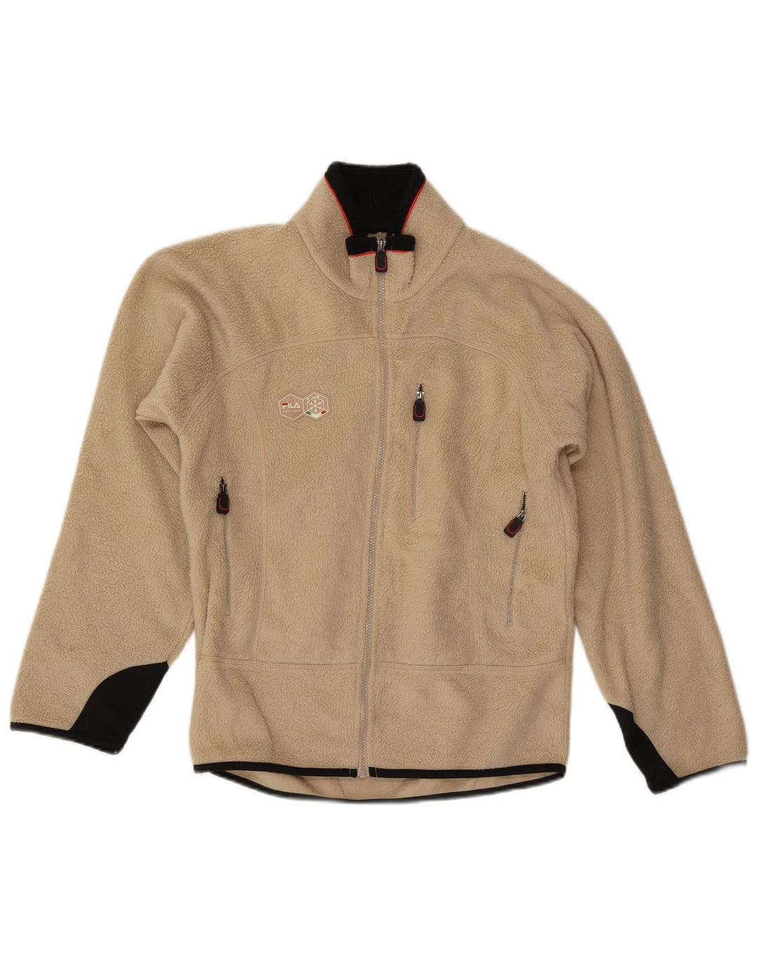 Fila Chaqueta polar para hombre UK 36 Small Beige Poliéster