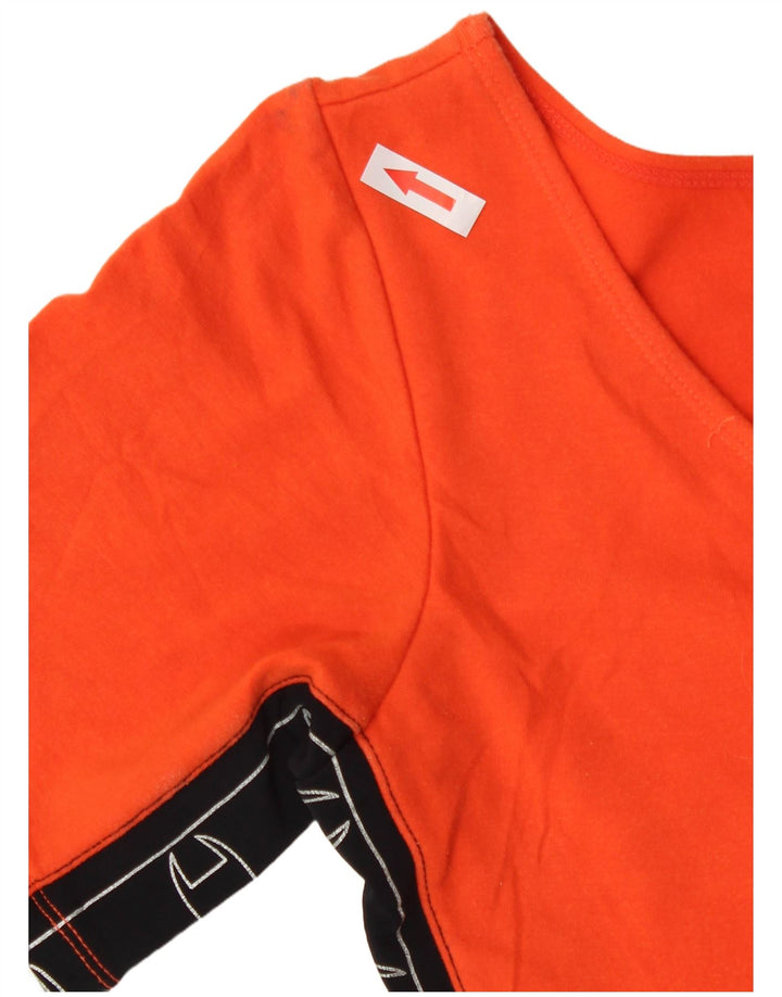 Champion Camiseta Crop Graphic para Mujer Top UK 42 Algodón Naranja Mediano