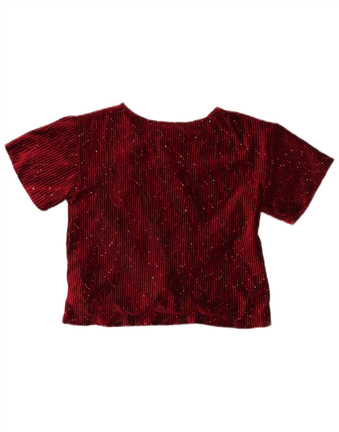 Zara Blusa Niña Terciopelo Top 9-10 Años Rojo Poliéster