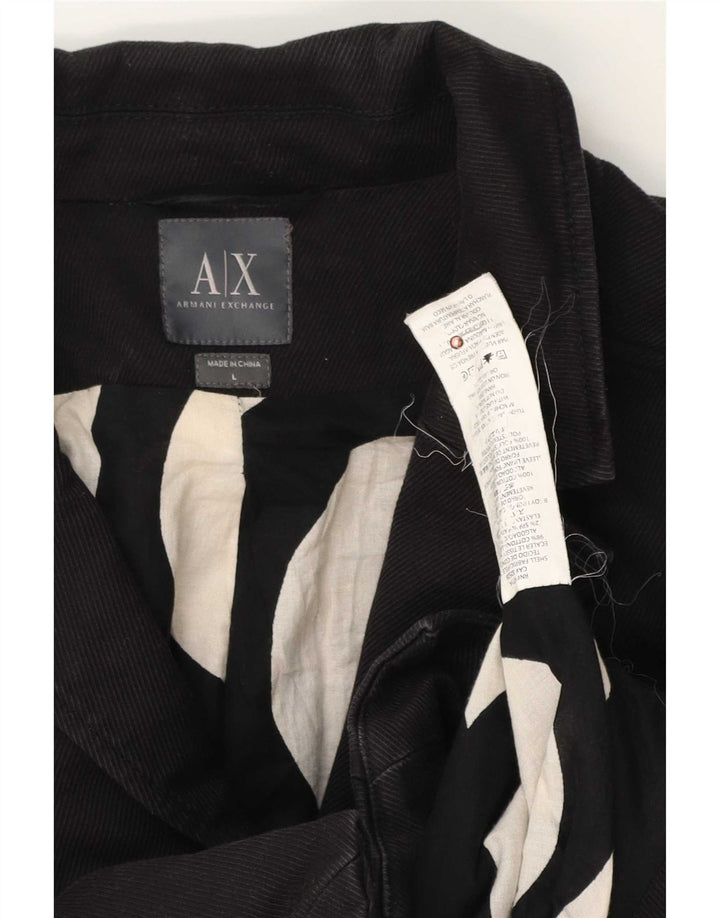 Armani Exchange Chaqueta Bolero de 3 Botones para Mujer UK 44 Grande Algodón Negro