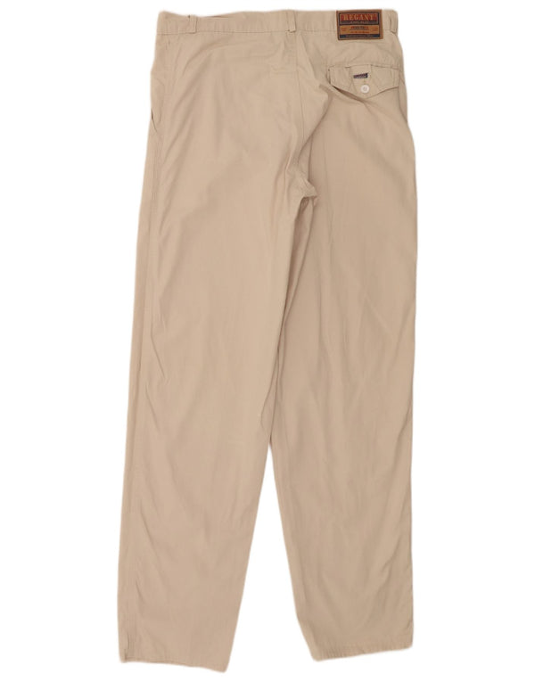 Vintage Hombres Pegged Chino Pantalones W32 L32 Algodón Beige