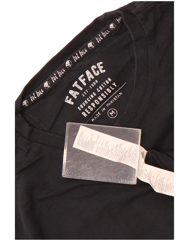 Camiseta para hombre Fat Face Top mediano de algodón negro