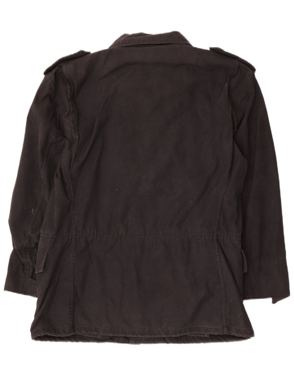 Vintage hombres chaqueta militar Reino Unido 40 algodón negro grande