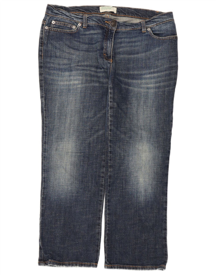 Benetton Vaqueros Cropped Mujer W34 L25 Azul