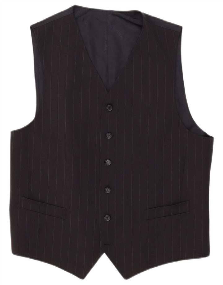 Dolce & Gabbana Chaleco Hombre IT 52 Grande Lana A Rayas Azul Marino