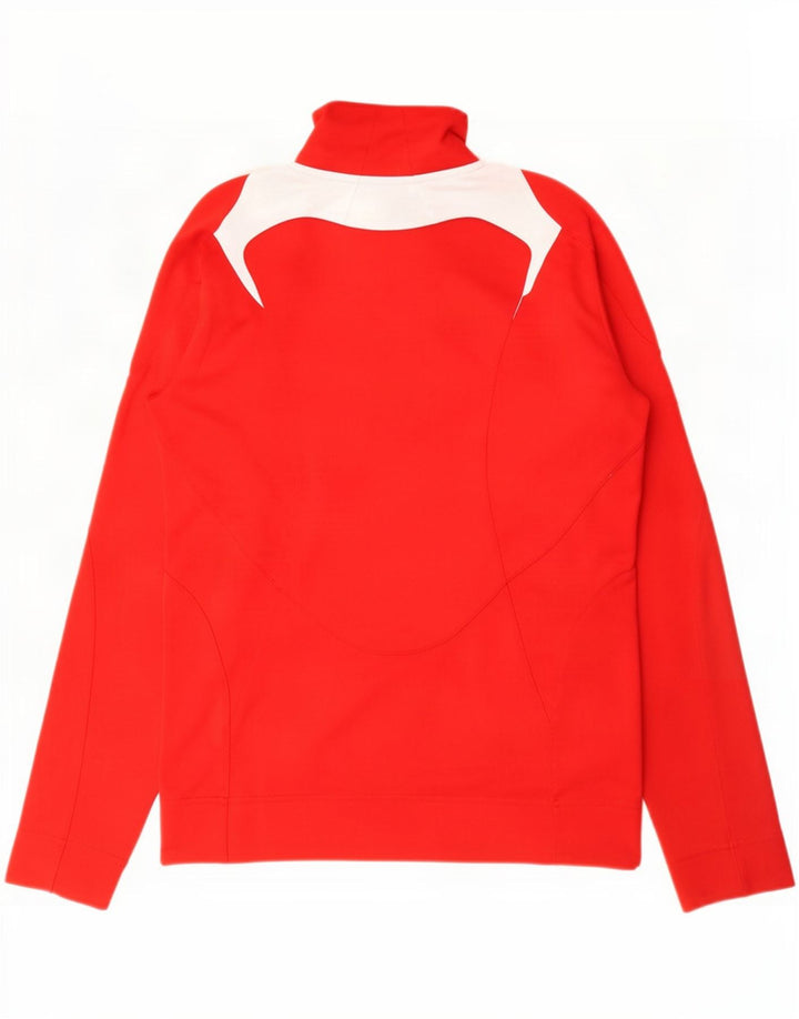 Adidas Mujer Chándal Top Chaqueta UK 10 Pequeño Rojo Colorblock Poliéster