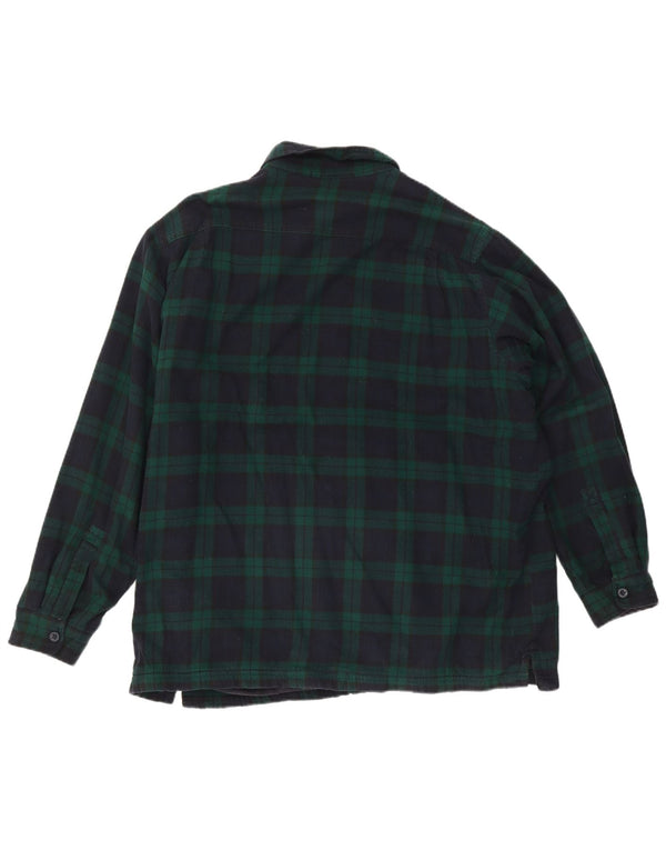 L.L.Bean Camisa de franela de leñador para hombre XL Algodón a cuadros verdes