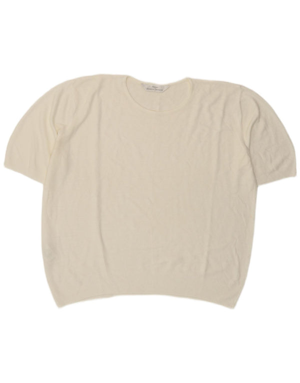 Marks & Spencer Blusa de manga corta para mujer UK 20 2XL Acrílico blanco