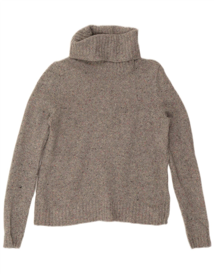 J. CREW Suéter tipo jersey con cuello vuelto para mujer Reino Unido 10 Pequeño gris moteado