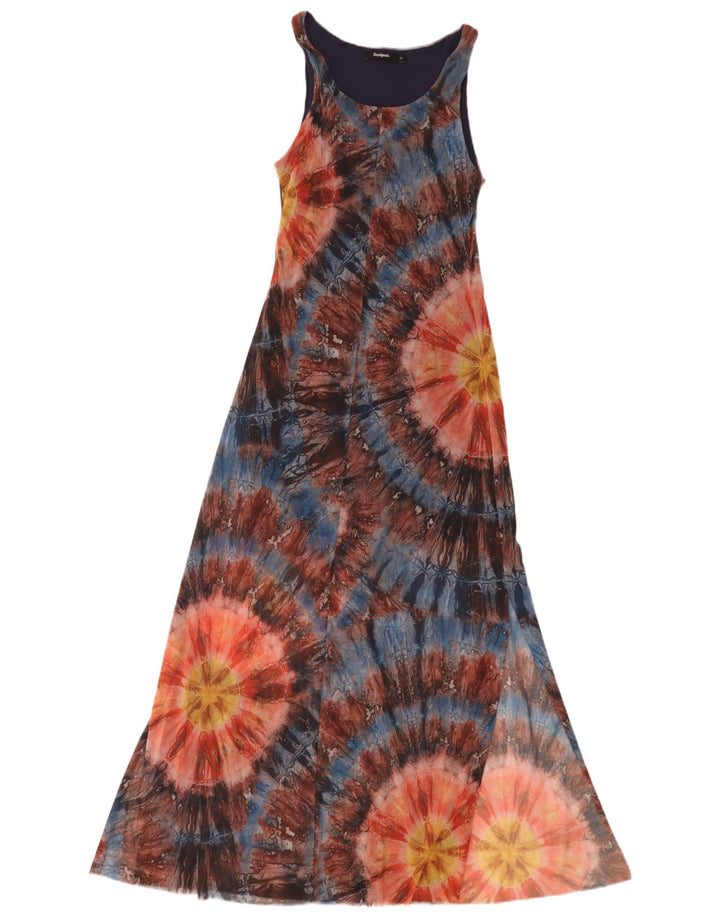 Desigual Vestido largo sin mangas para mujer UK 40 Medium Multicolor Tie Dye