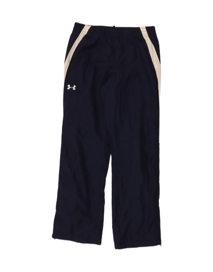 UNDER ARMOUR Mens Tracksuit Trousers Small Navy Blue Colourblock Polyester