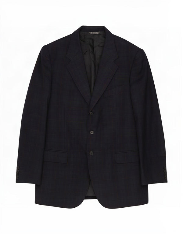 Paul & Shark Chaqueta tipo blazer de 3 botones para hombre IT 52 XL Azul marino a cuadros
