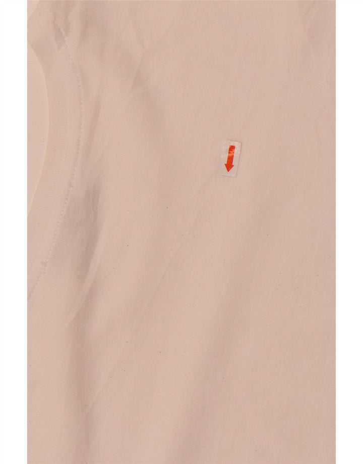 Zara Mujer Blusa Top UK 44 Mediano Blanco Algodón