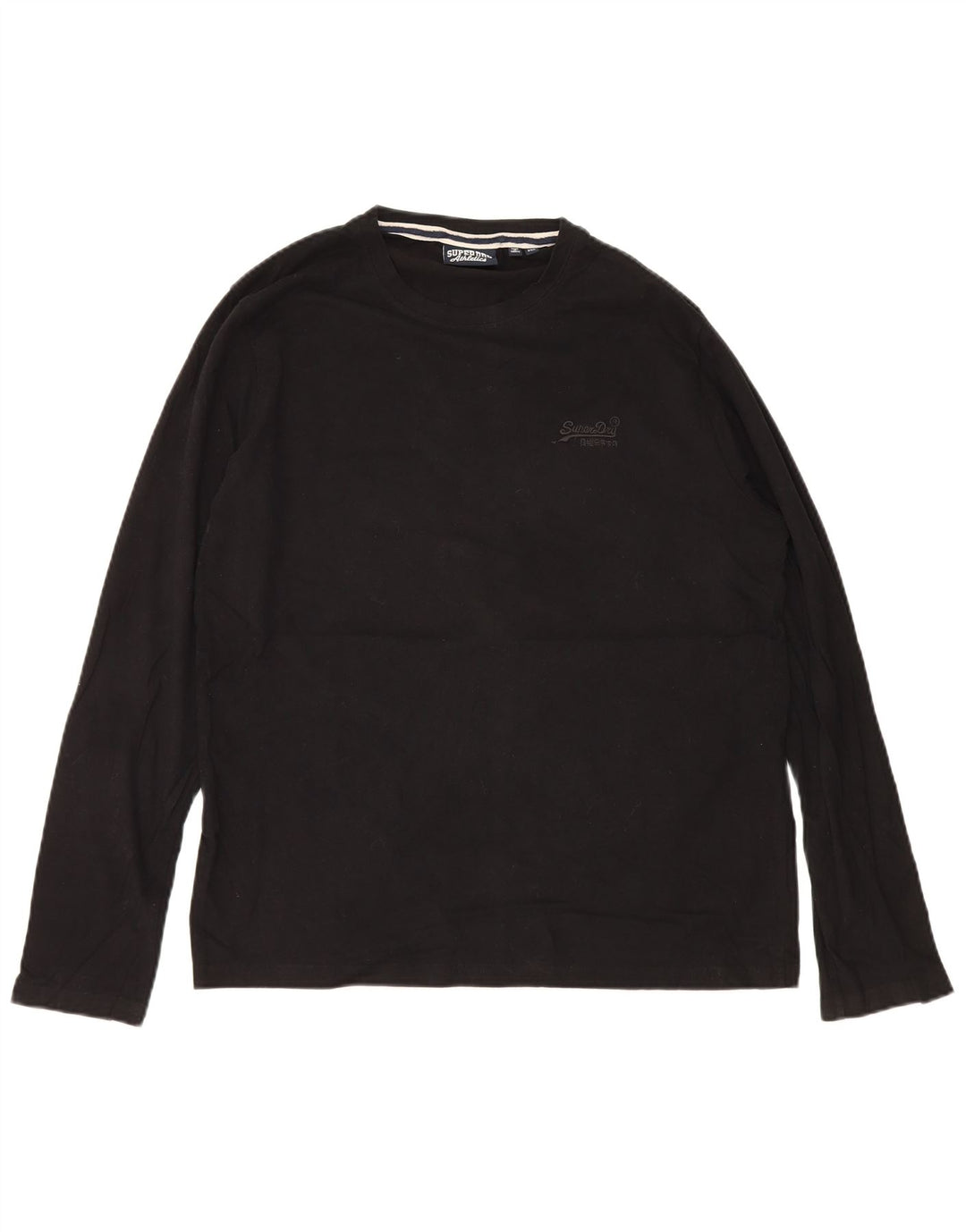 Superdry Hombre Top Manga Larga 2XL Algodón Negro