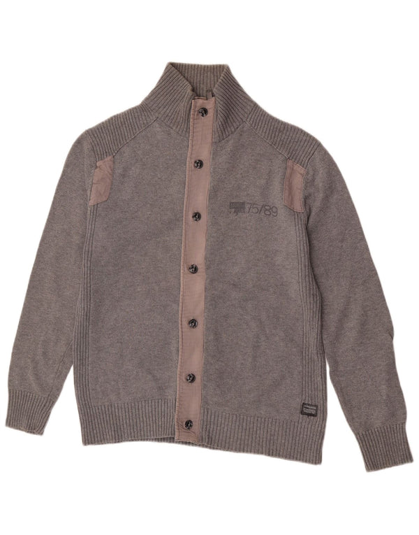 Jack & Jones - Cárdigan para hombre, talla grande, algodón gris