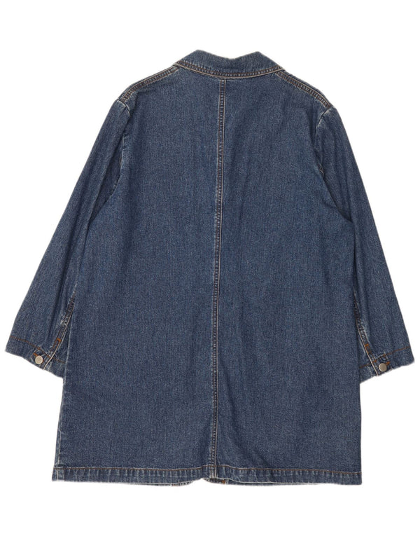 Vintage mujer denim abrigo Reino Unido 18 XL algodón azul