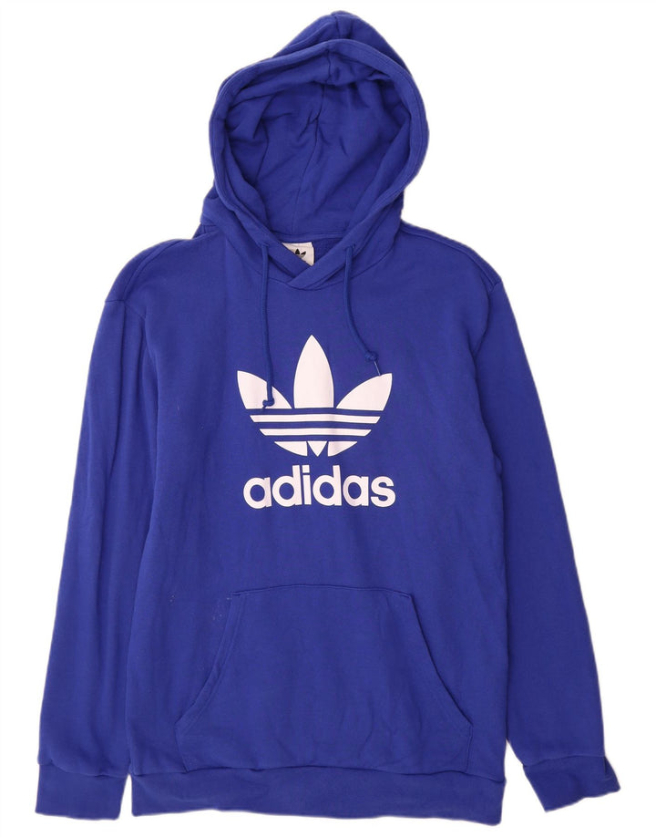 Adidas Hombre Sudadera Con Capucha Gráfica Jersey De Algodón Azul Medio