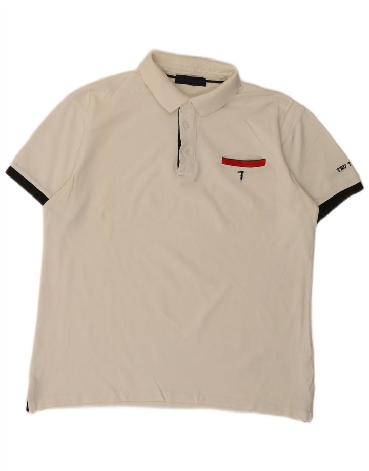 Polo Trussardi Hombre Grande Blanco Algodón