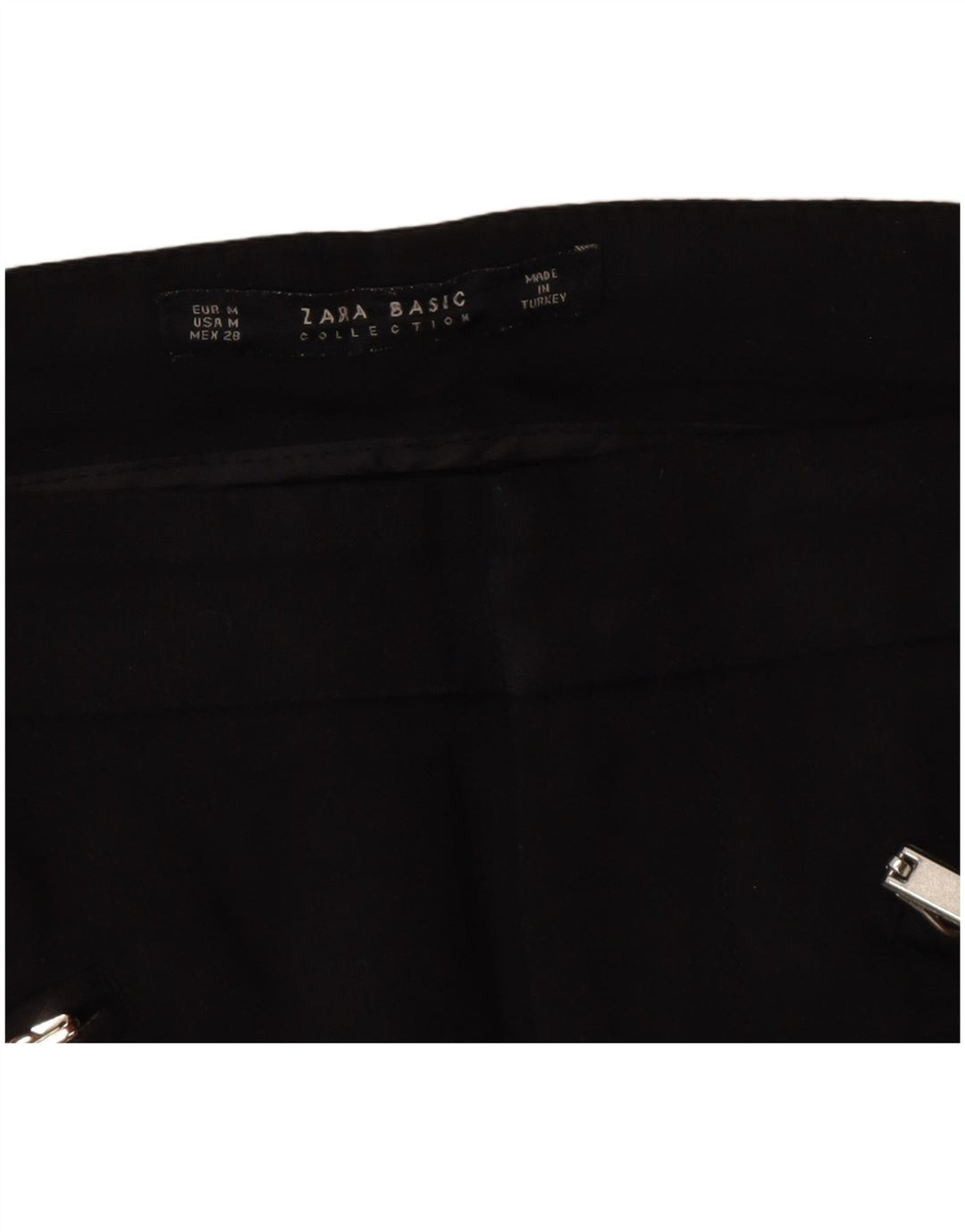 Zara Mujer Pantalones Casuales Slim Medianos W28 L28 Negro
