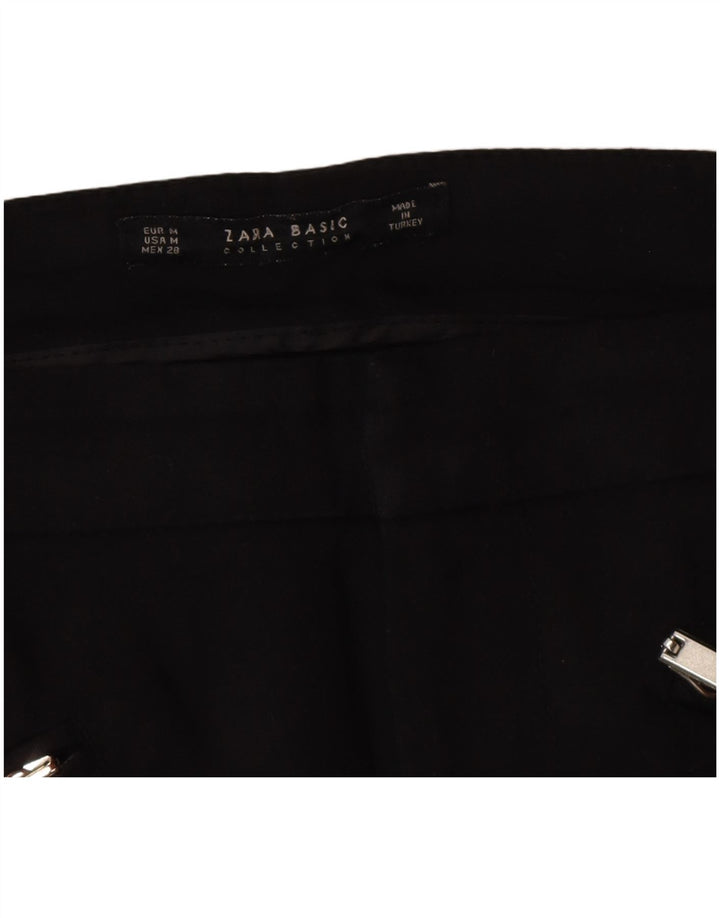 Zara Mujer Pantalones Casuales Slim Medianos W28 L28 Negro