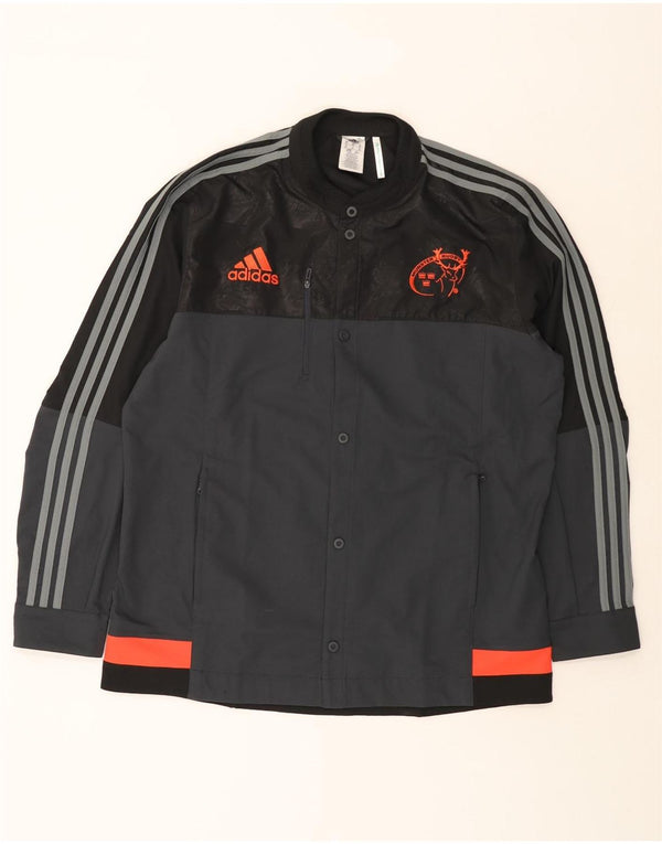 Adidas Mens Munster Rugby Graphic Bomber Jacket UK 42 XL Gris Colorblock