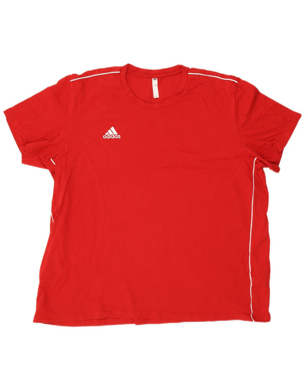 Adidas Mens T-Shirt Top 3XL Red Cotton Sports